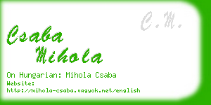 csaba mihola business card